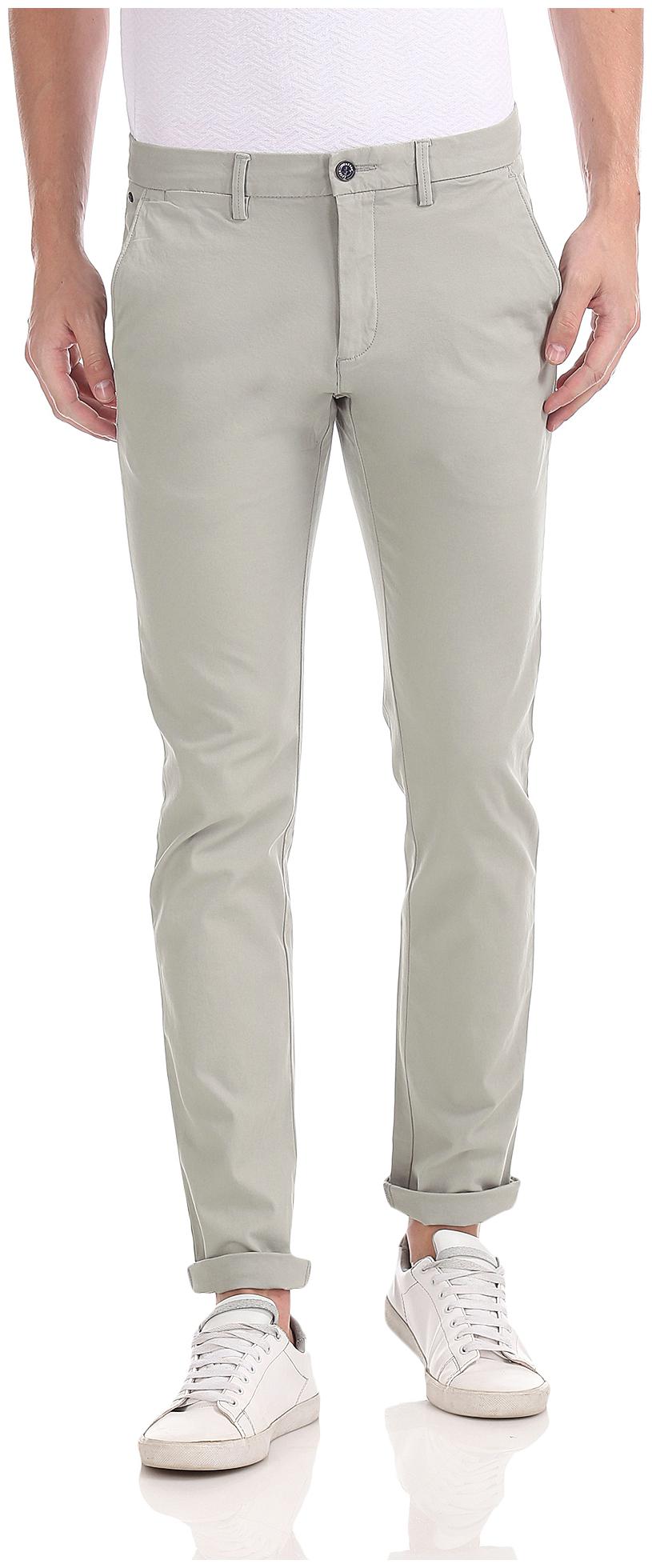 

Arrow Men Grey Solid Slim fit Regular trousers
