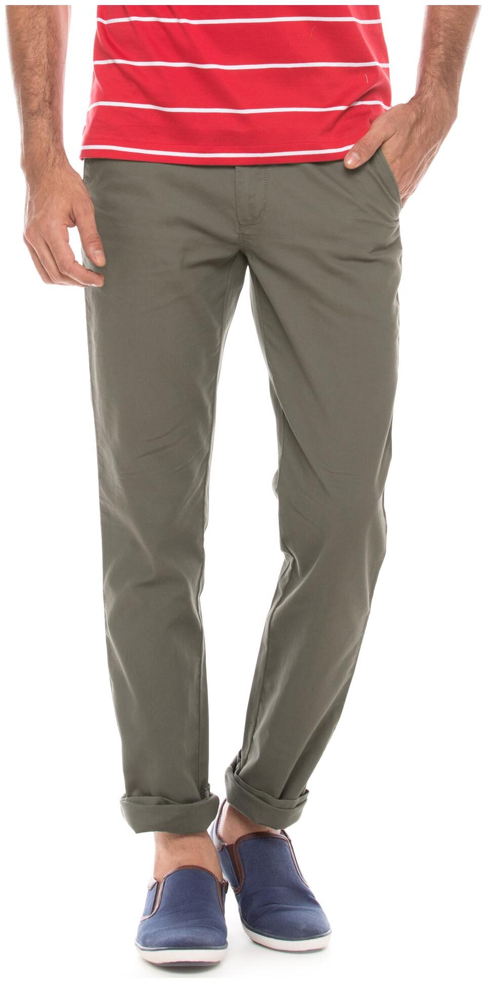 

Arrow Men Green Solid Slim fit Regular trousers
