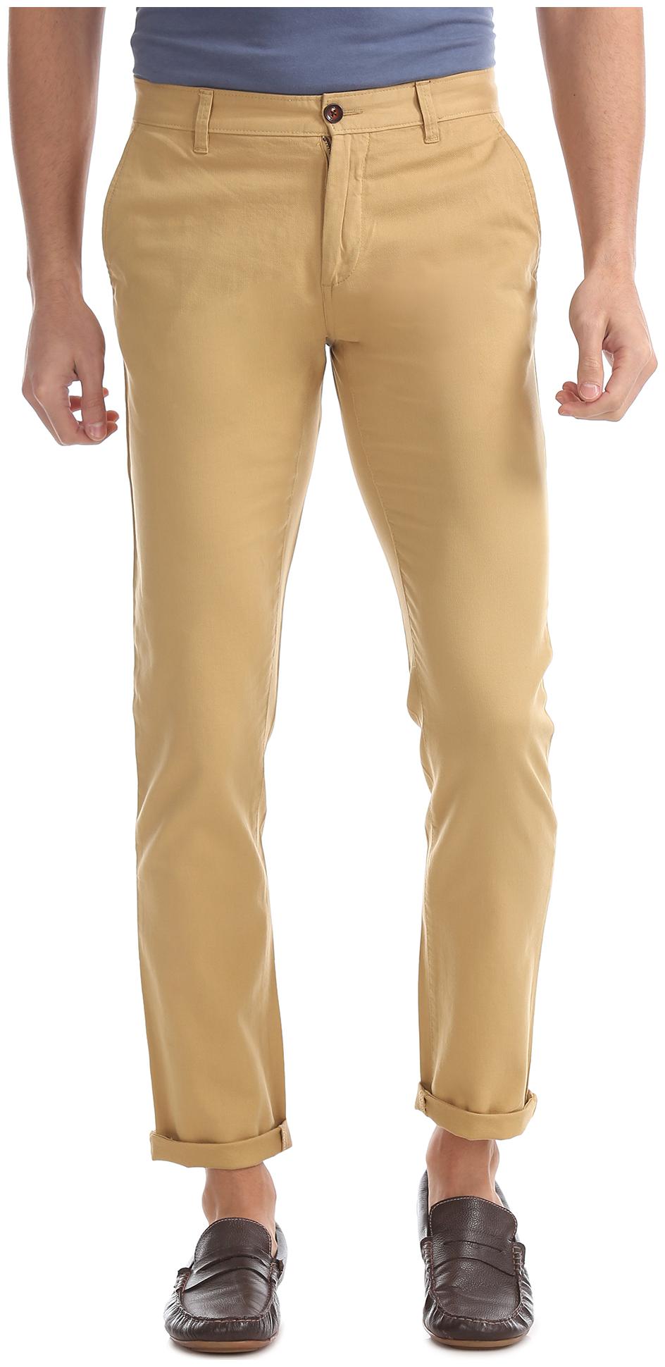 

Arrow Men Beige Textured Slim fit Regular trousers