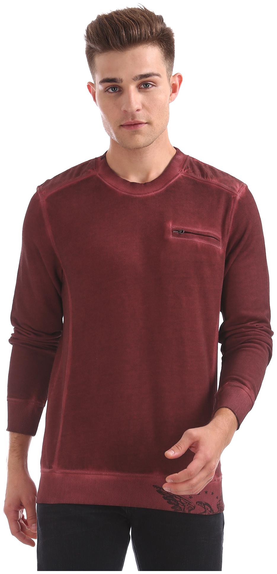 

Arrow Men Red Round neck Sweatshirt