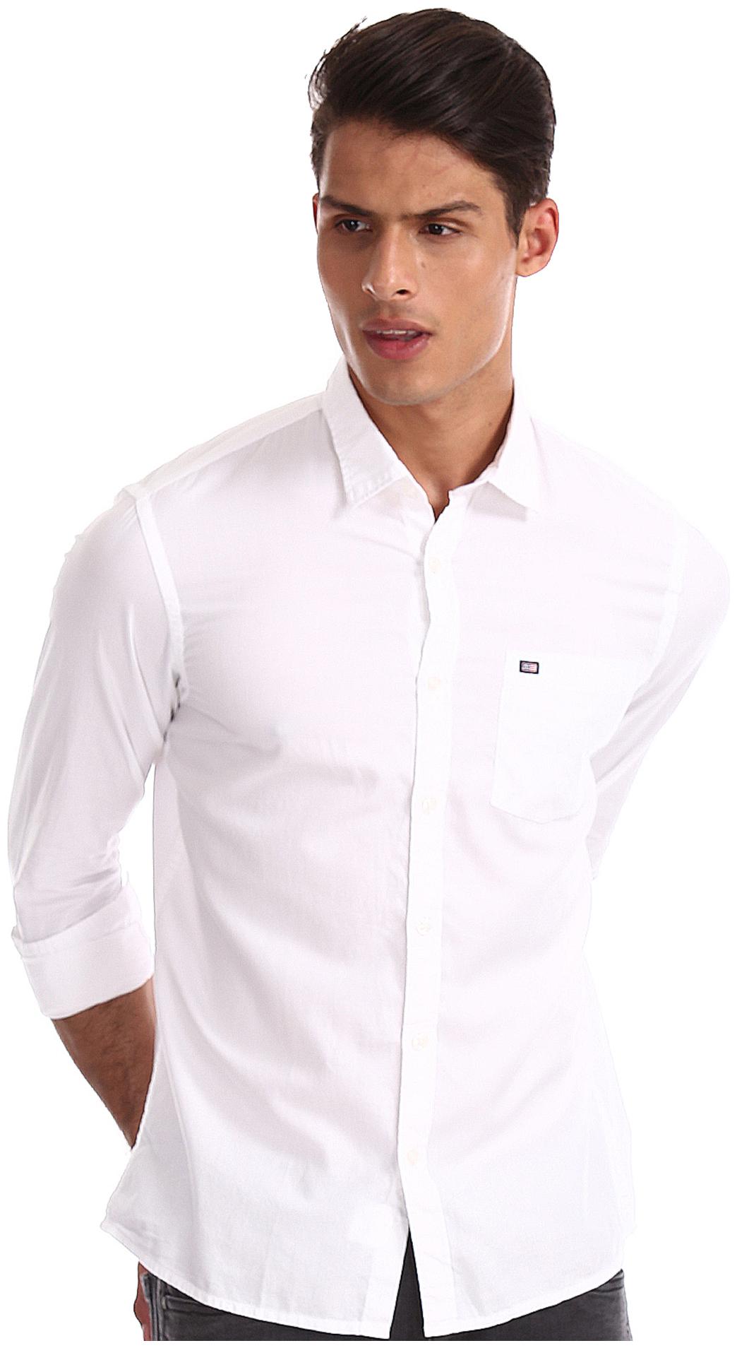 

Arrow Men White Solid Slim Fit Casual Shirt
