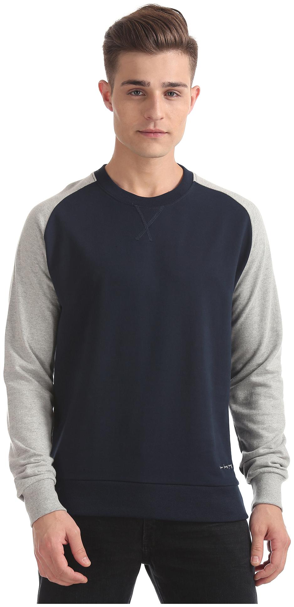 

Arrow Men Blue Round neck Sweatshirt
