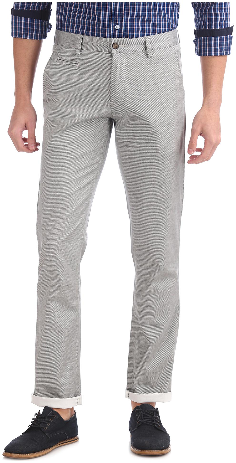 

Arrow Men Black Textured Slim fit Regular trousers