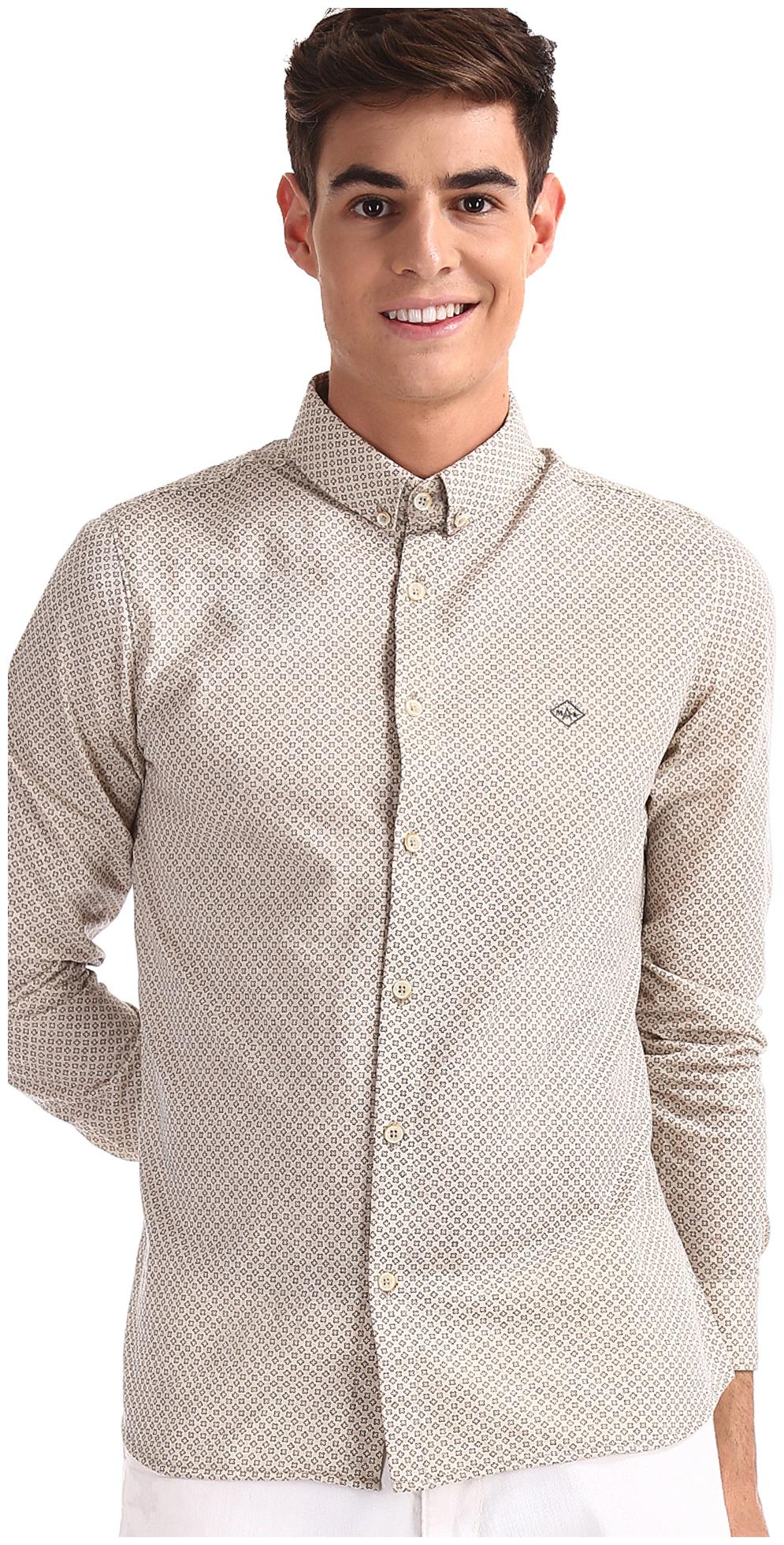 

Arrow Men Beige Printed Slim Fit Casual Shirt