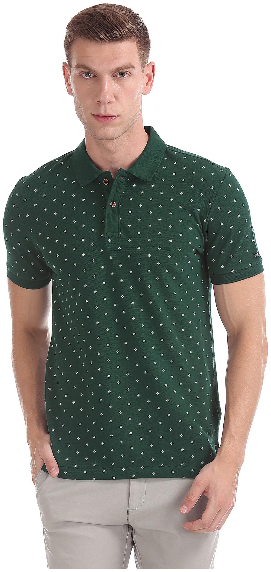 

Arrow Men Green Regular fit Cotton Polo collar T-Shirt - Pack Of 1
