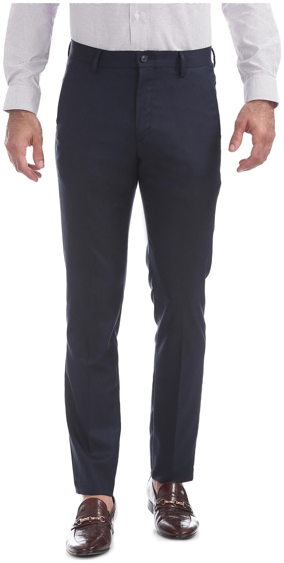 

Arrow Men Solid Slim Fit Formal Trouser - Blue