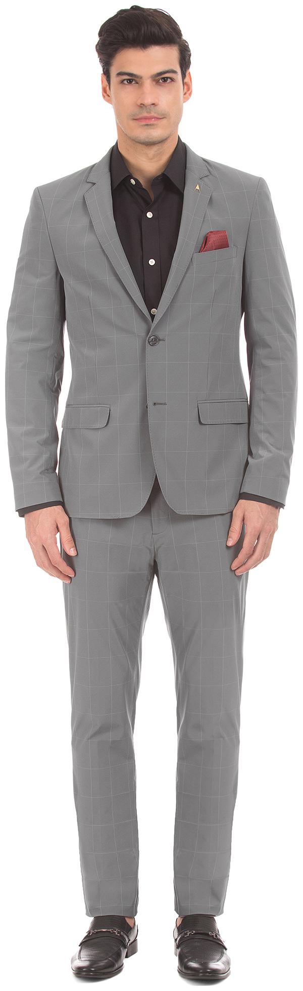 

Arrow Men Nylon Single Breasted Suit Grey