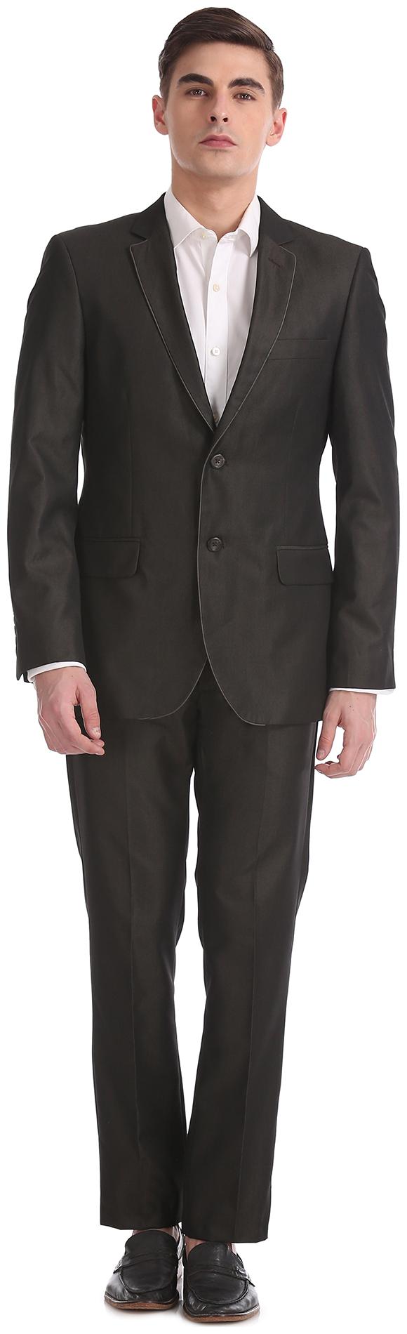 

Arrow Men Polyester Single Breasted Suit Brown