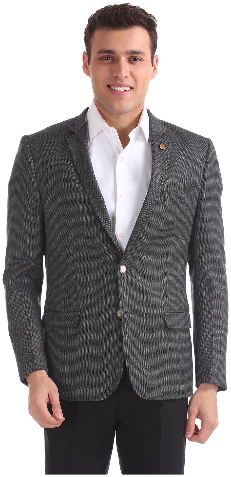 

Arrow Men Polyester Slim Fit Single Breasted Blazer Grey