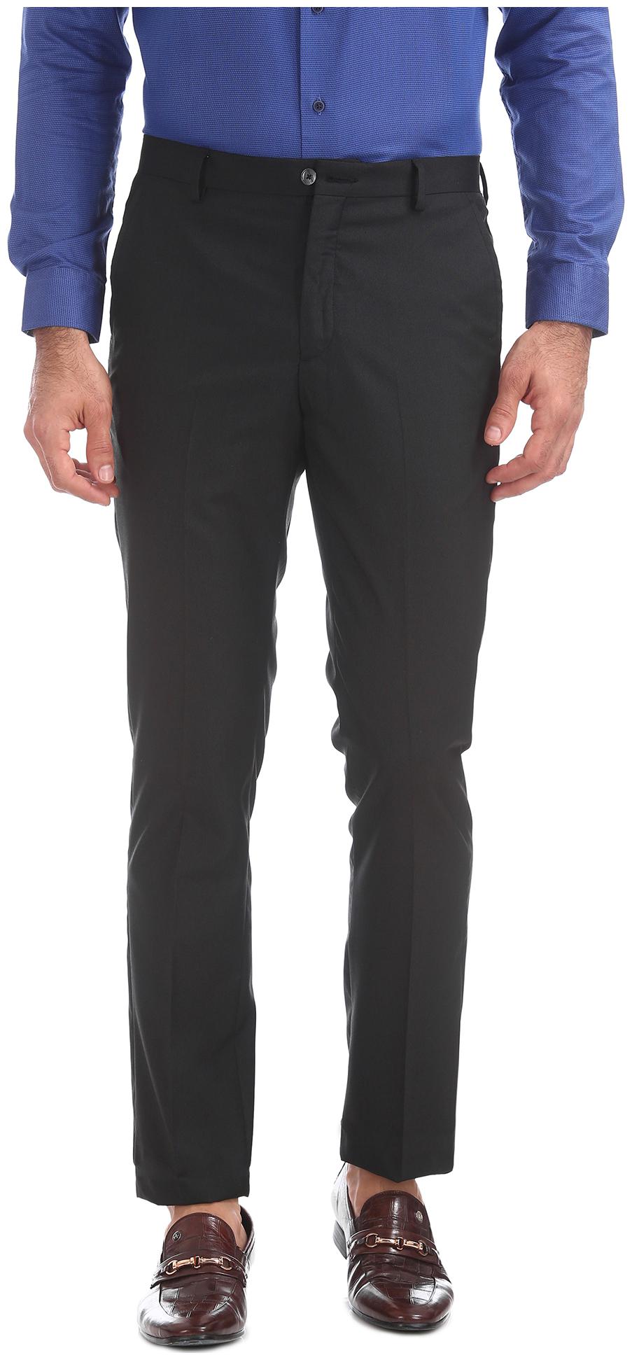 

Arrow Men Solid Tapered Fit Formal Trouser - Black