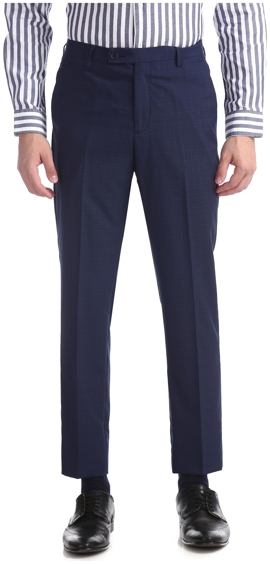 

Arrow Men Striped Tapered Fit Formal Trouser - Blue