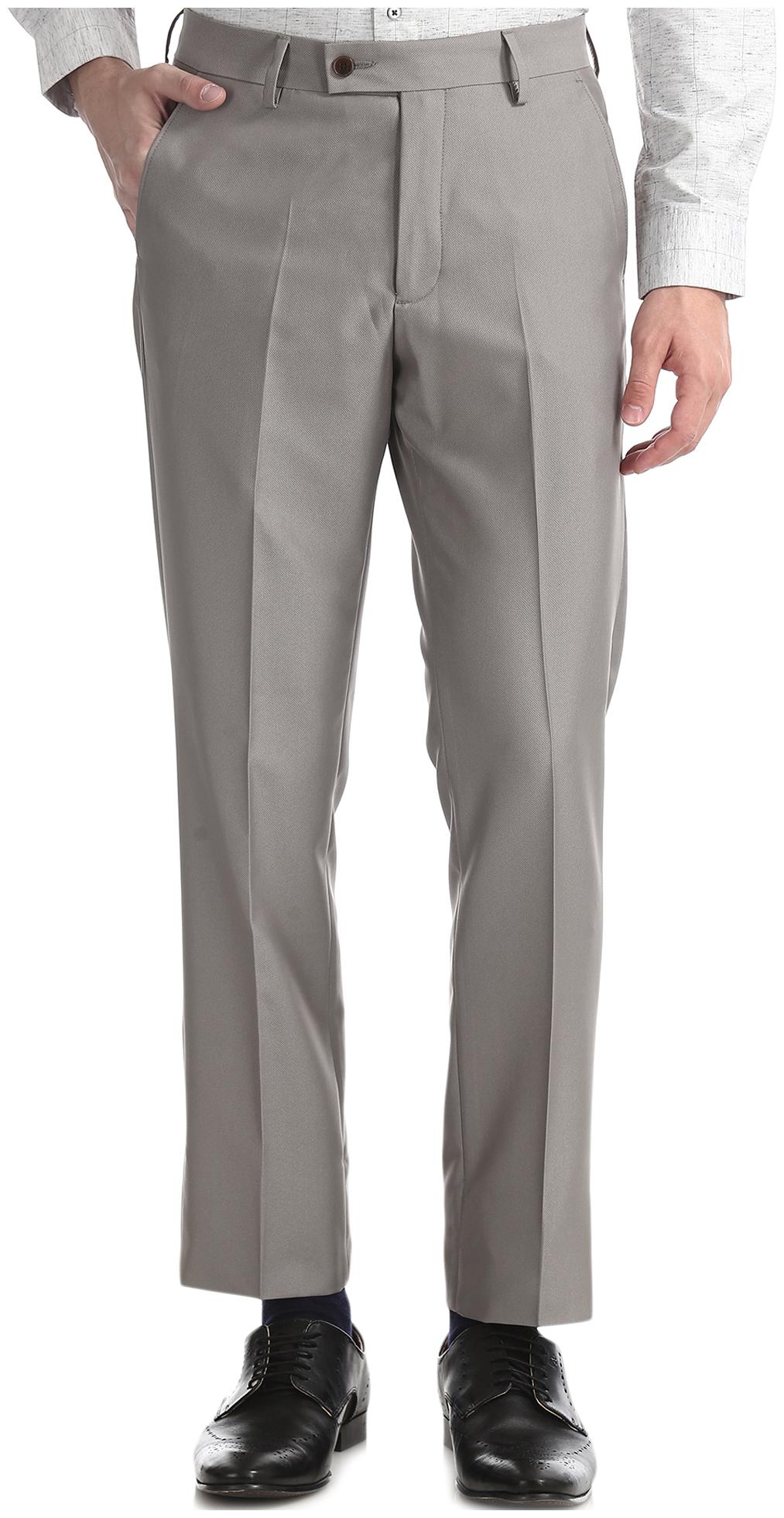

Arrow Men Textured Tapered Fit Formal Trouser - Grey