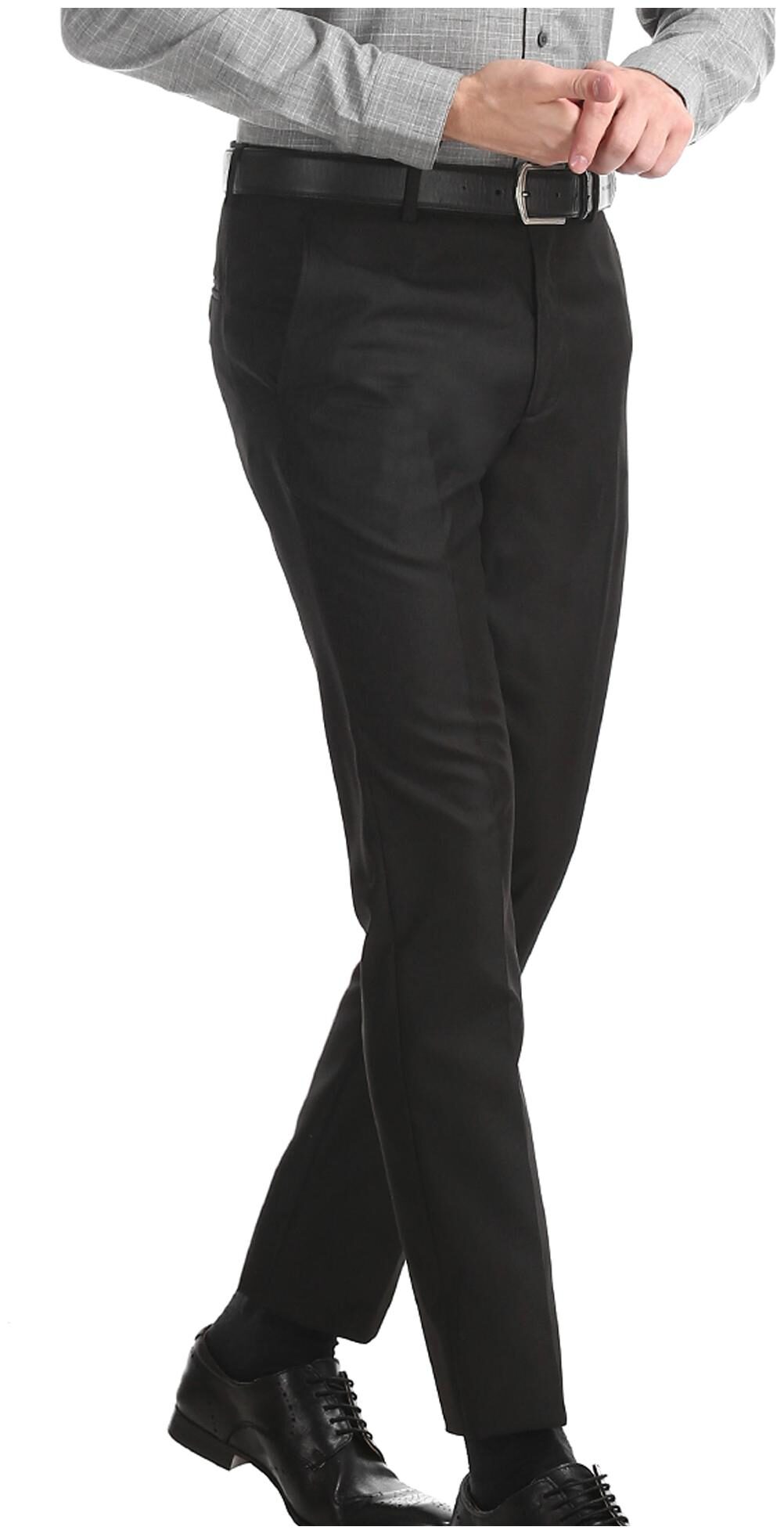 

Arrow Men Solid Slim Fit Formal Trouser - Black