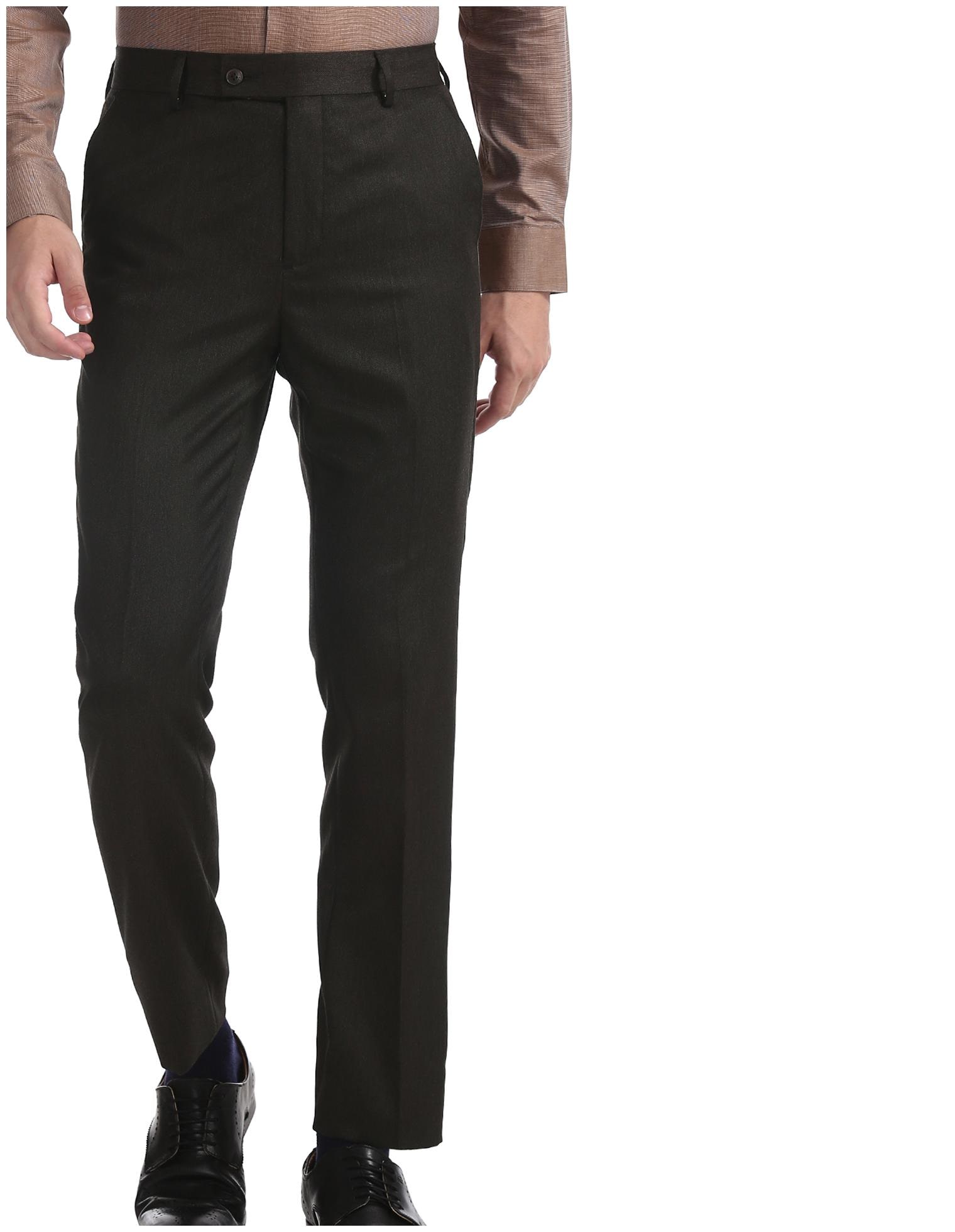 

Arrow Men Solid Tapered Fit Formal Trouser - Brown