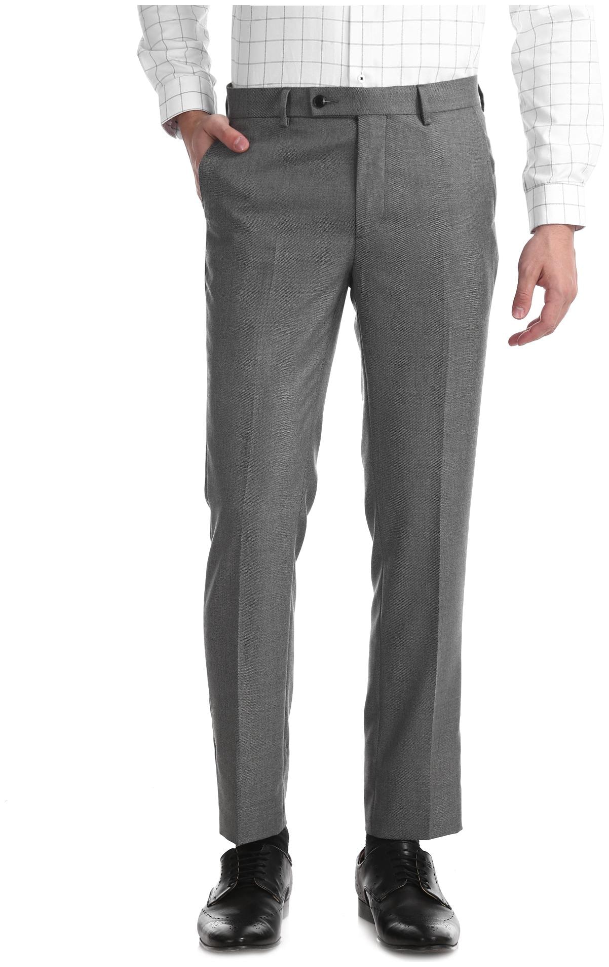 

Arrow Men Textured Slim Fit Formal Trouser - Grey