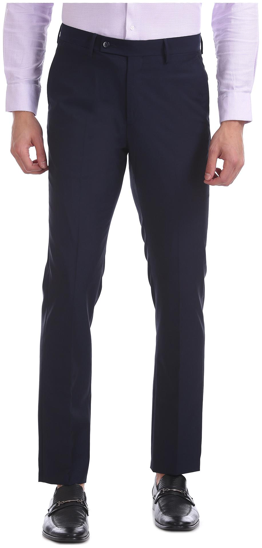 

Arrow Men Solid Tapered Fit Formal Trouser - Blue