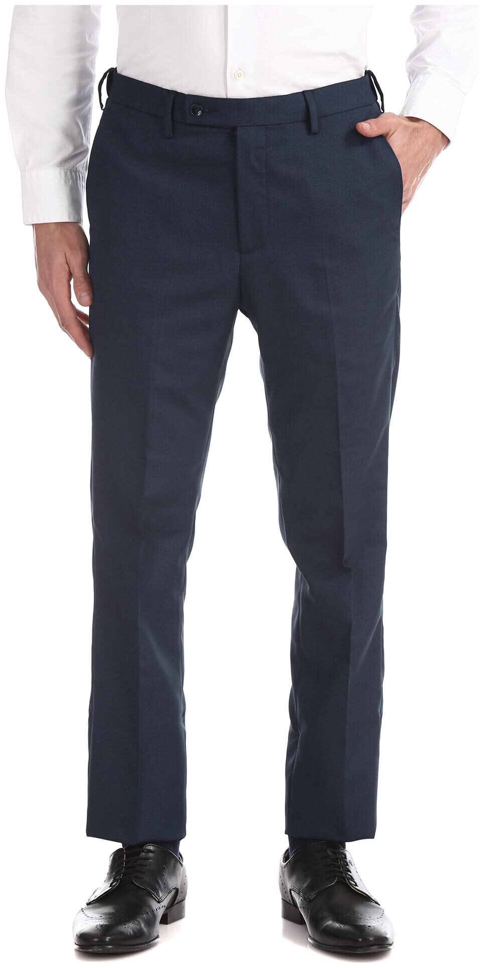 

Arrow Men Textured Tapered Fit Formal Trouser - Blue