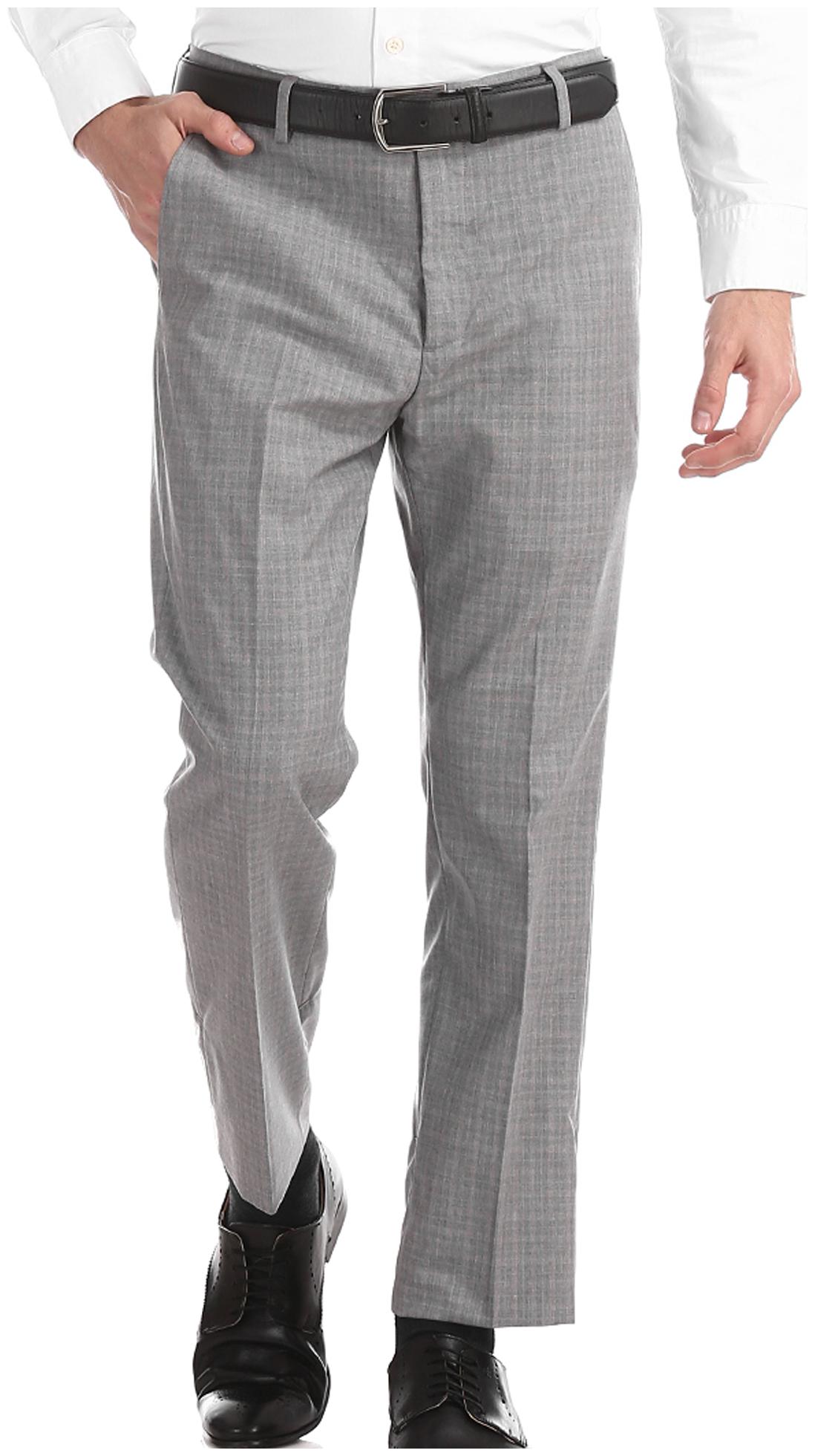 

Arrow Men Textured Tapered Fit Formal Trouser - Grey