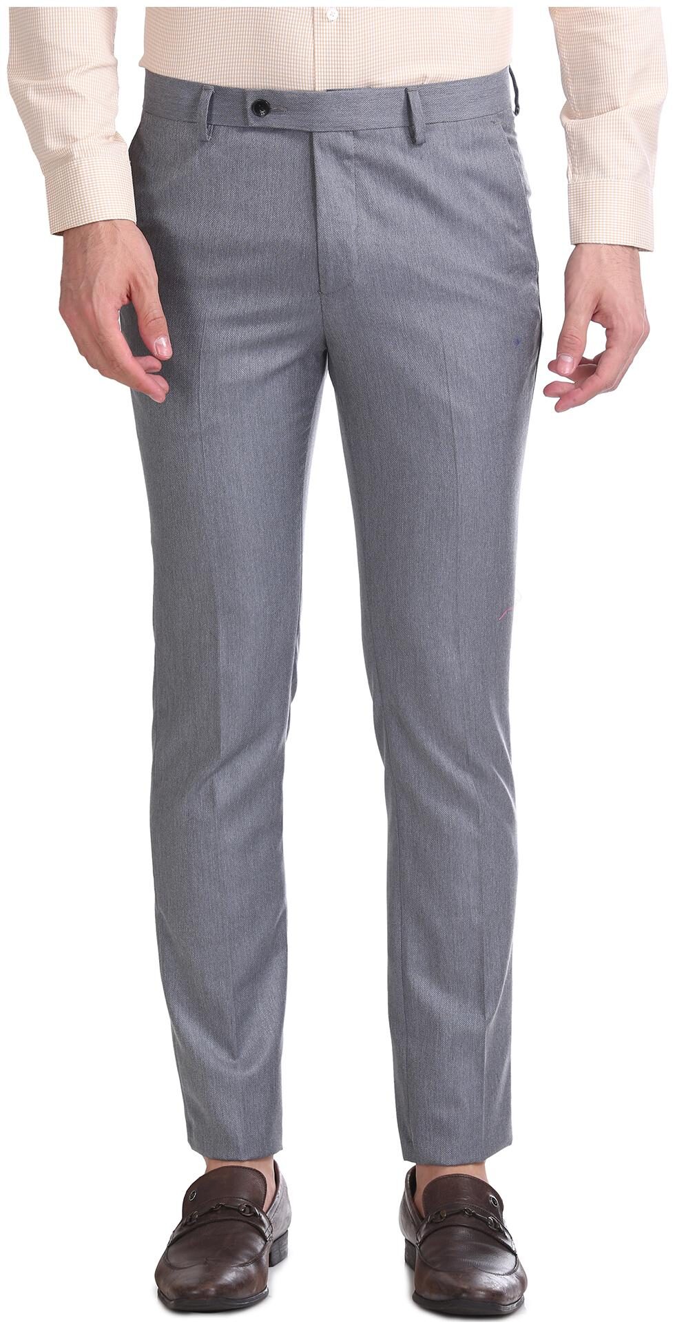 

Arrow Men Textured Slim Fit Formal Trouser - Grey
