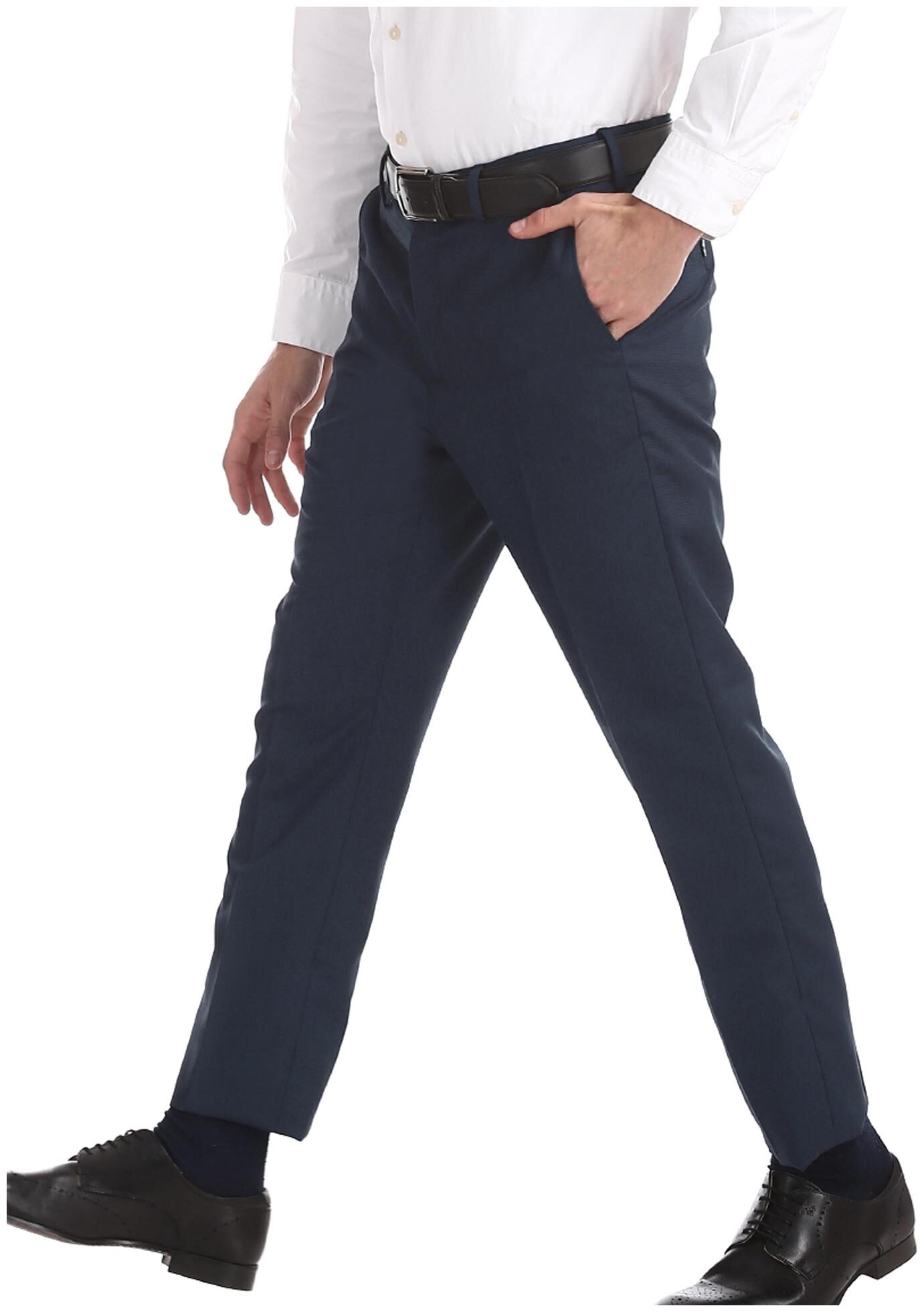 

Arrow Men Textured Tapered Fit Formal Trouser - Blue