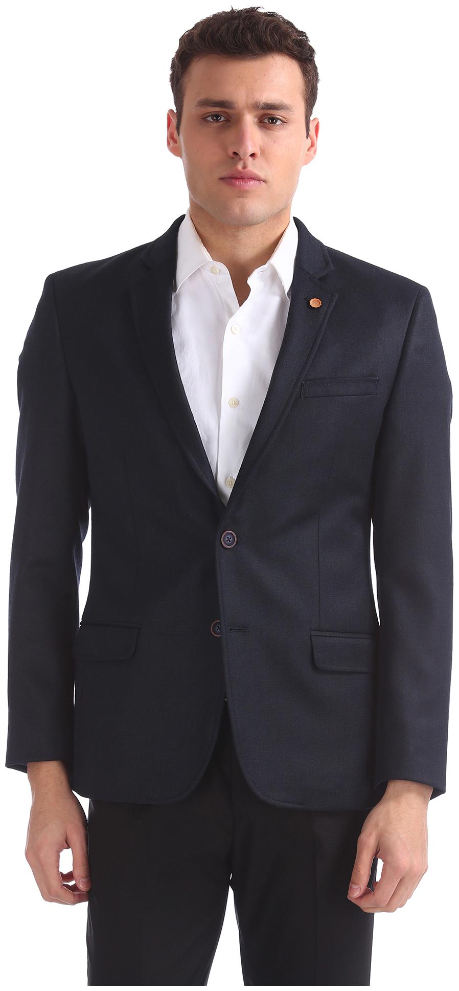 

Arrow Men Polyester Slim Fit Single Breasted Blazer Blue