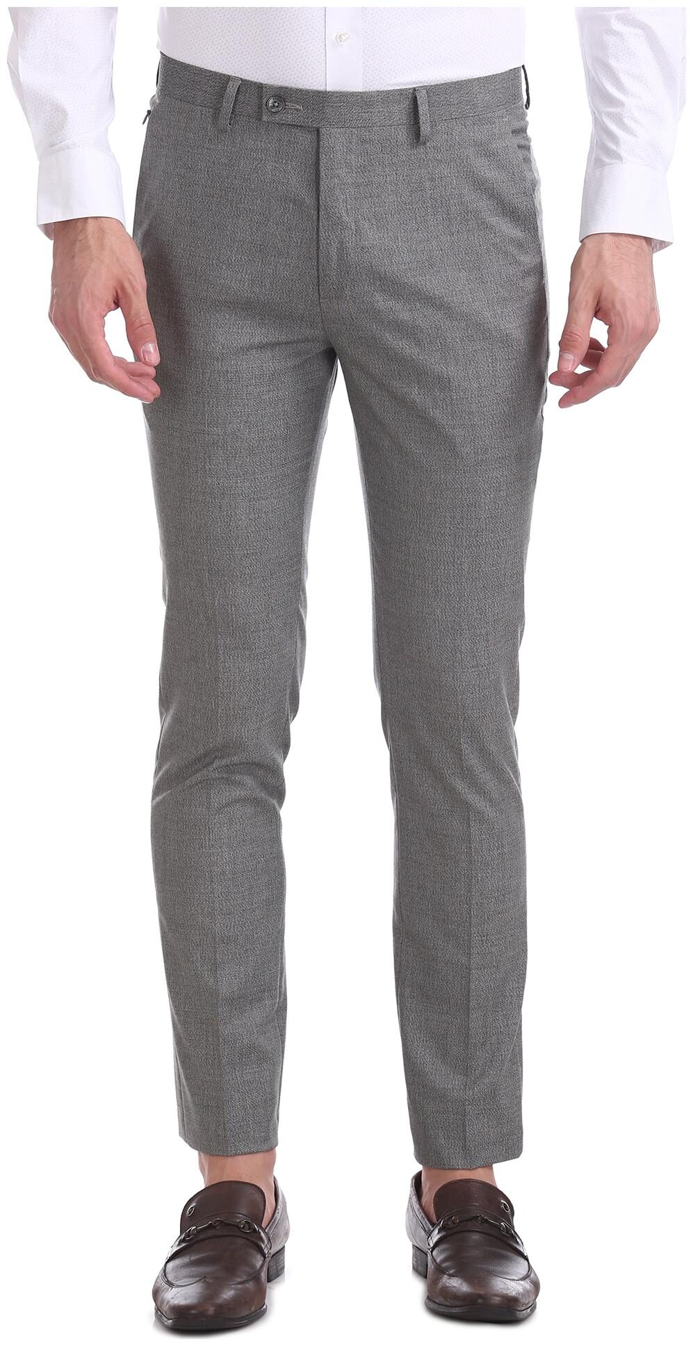 

Arrow Men Textured Skinny Fit Formal Trouser - Grey