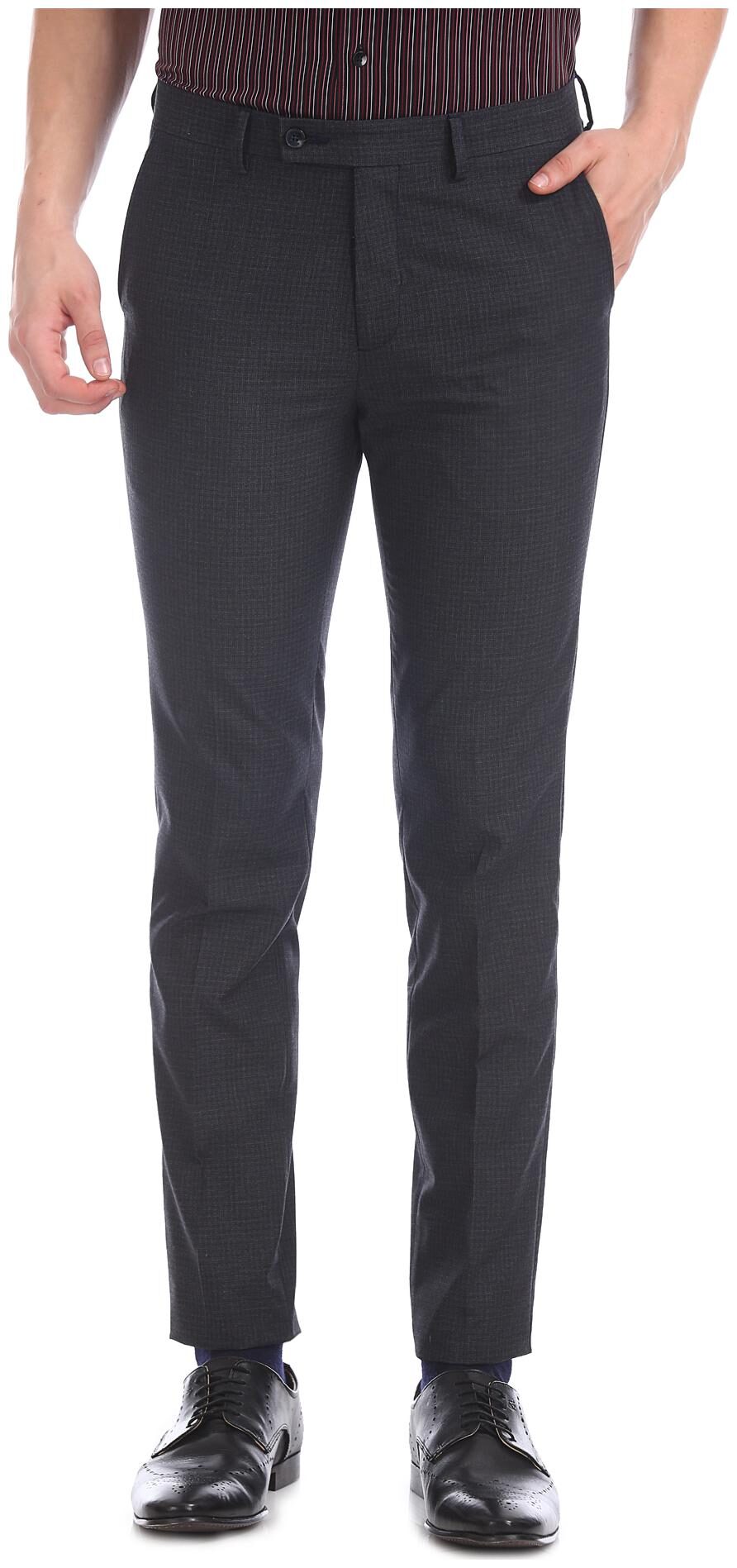 

Arrow Men Textured Slim Fit Formal Trouser - Black