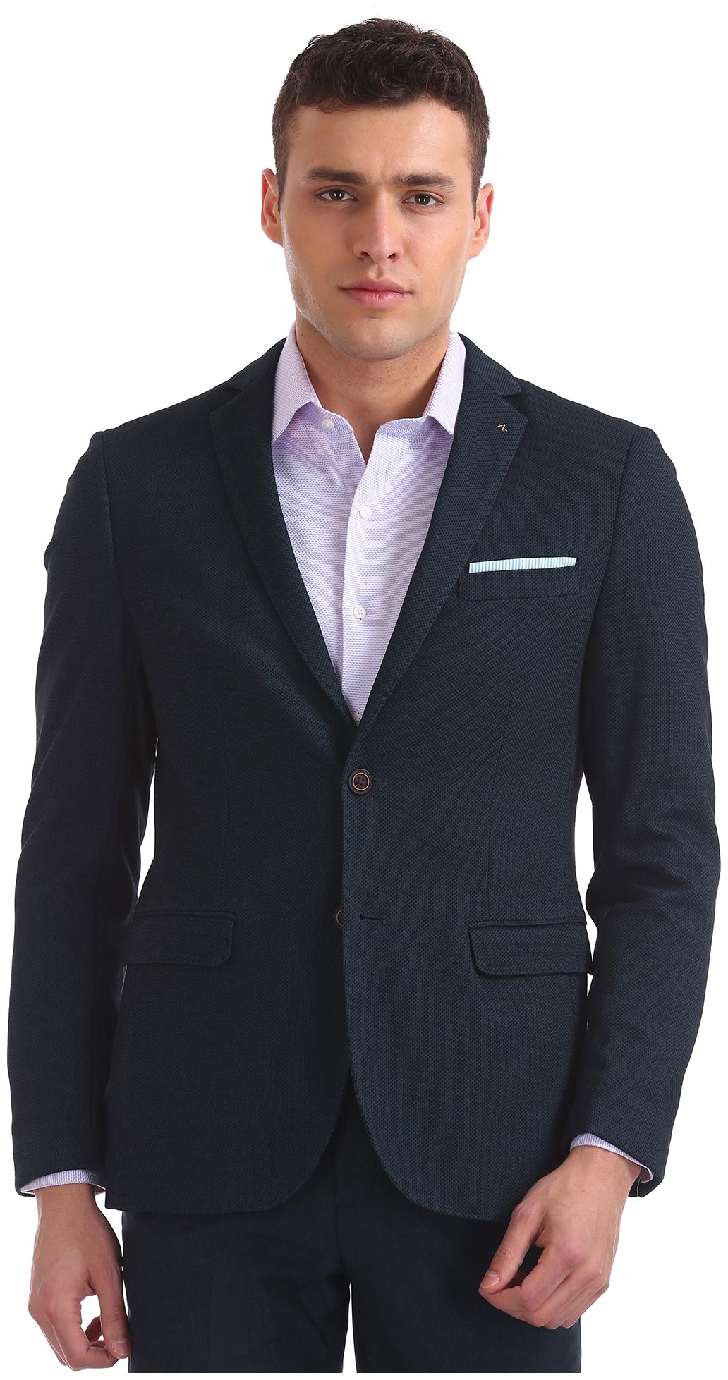

Arrow Men Polyester Slim Fit Single Breasted Blazer Blue