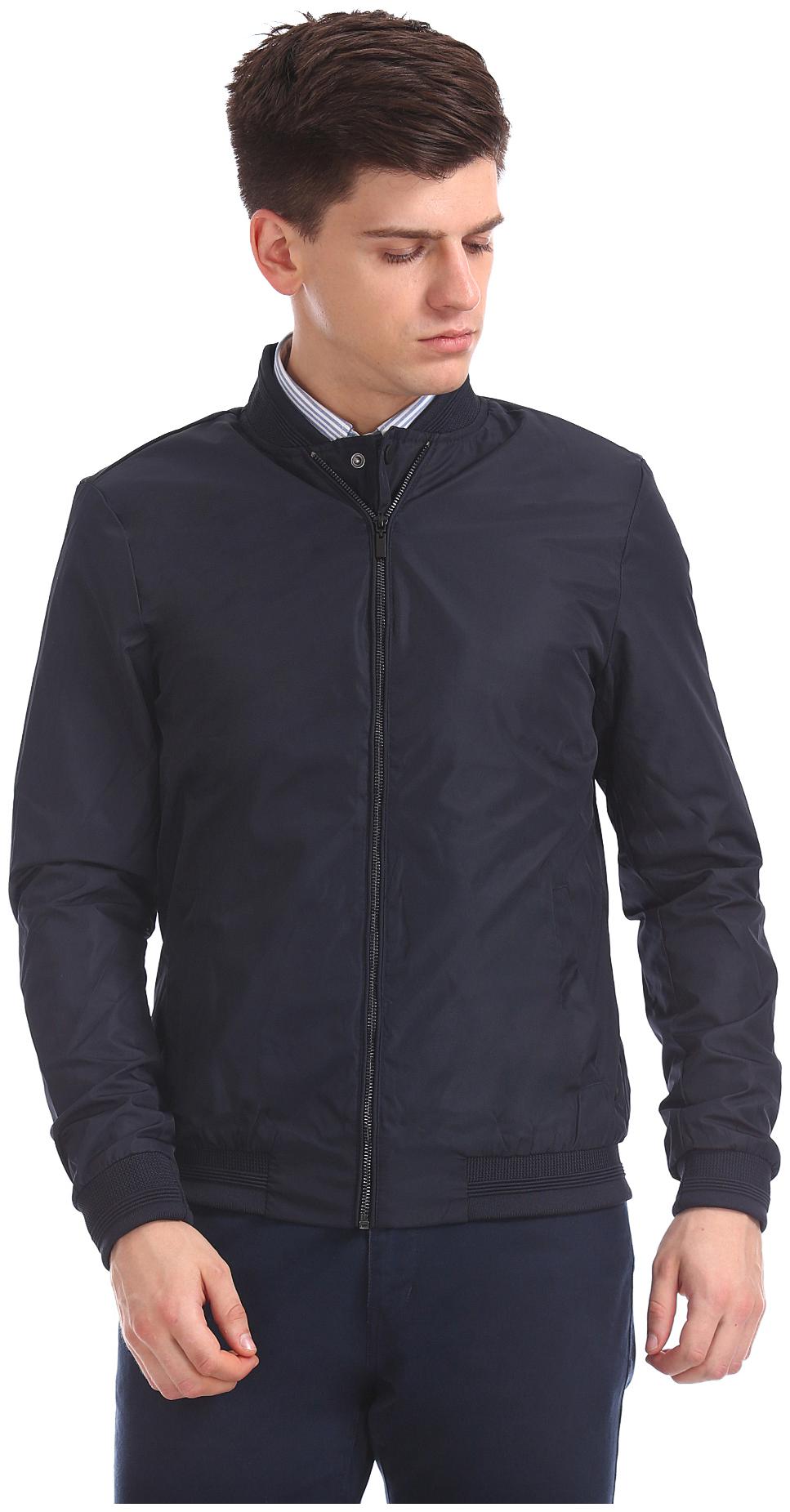 

Arrow Men Blue Solid Bomber jacket