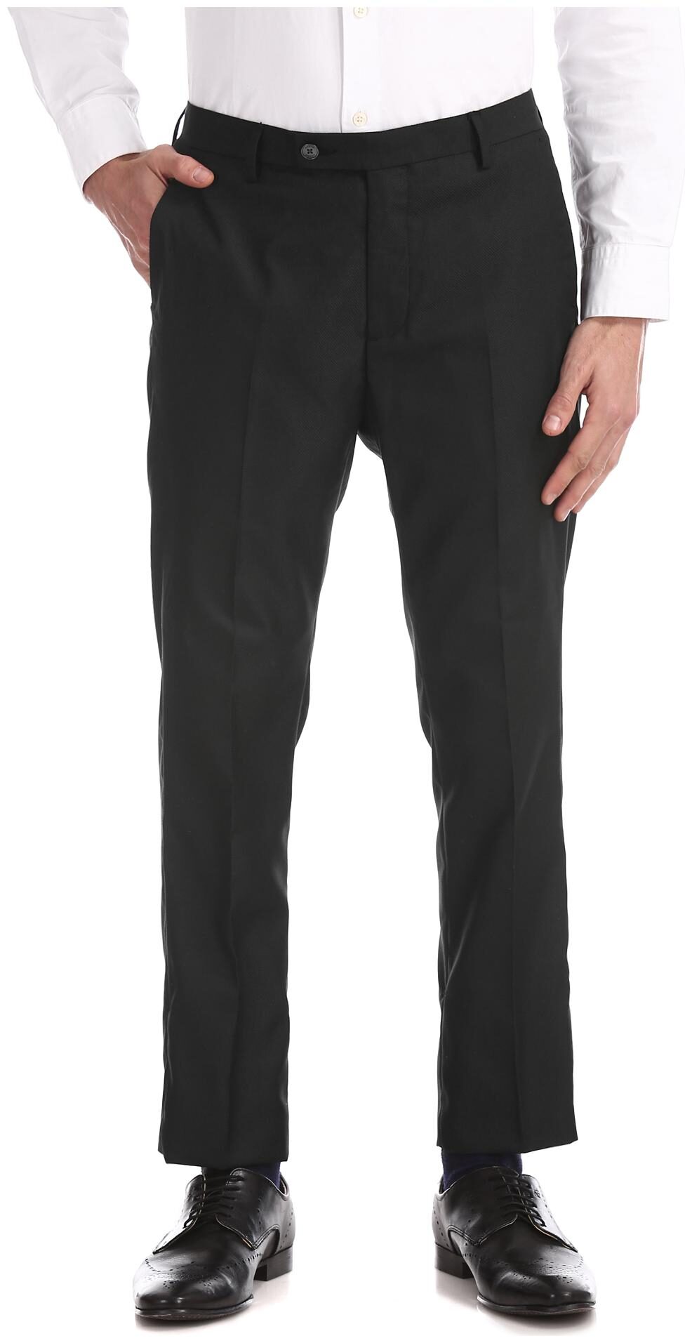 

Arrow Men Textured Tapered Fit Formal Trouser - Black