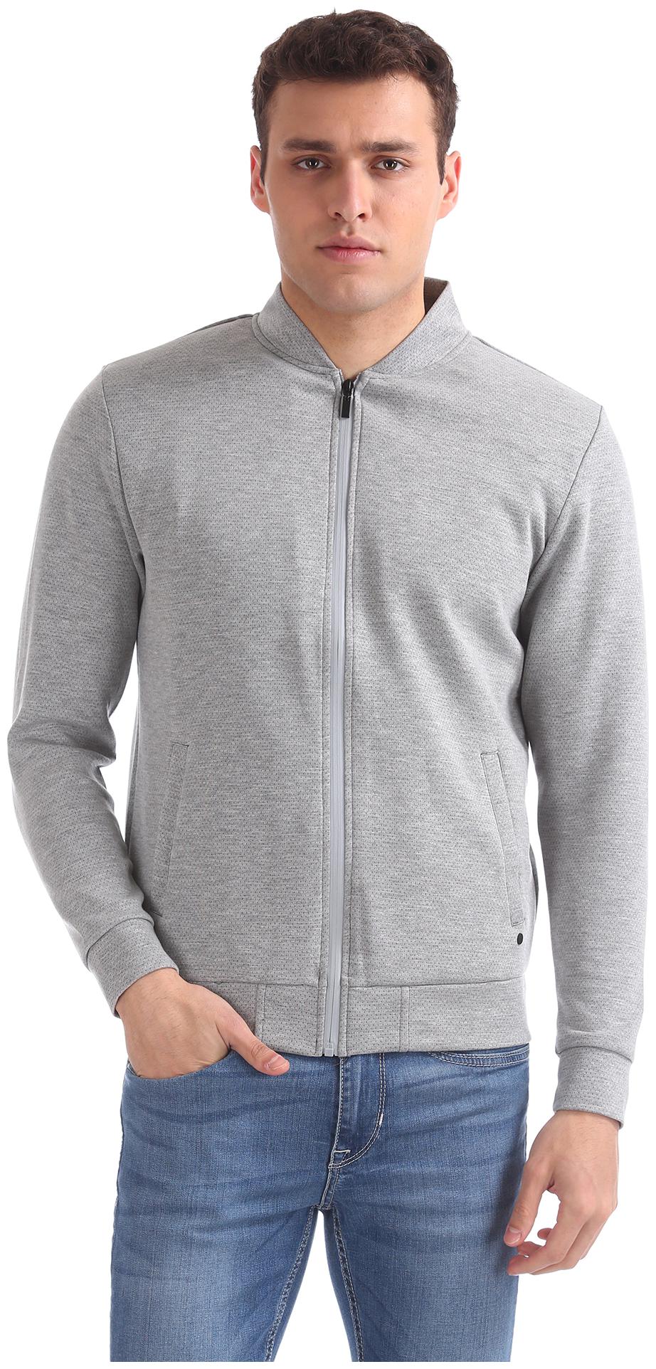 

Arrow Men Polyester Bomber Jacket Grey