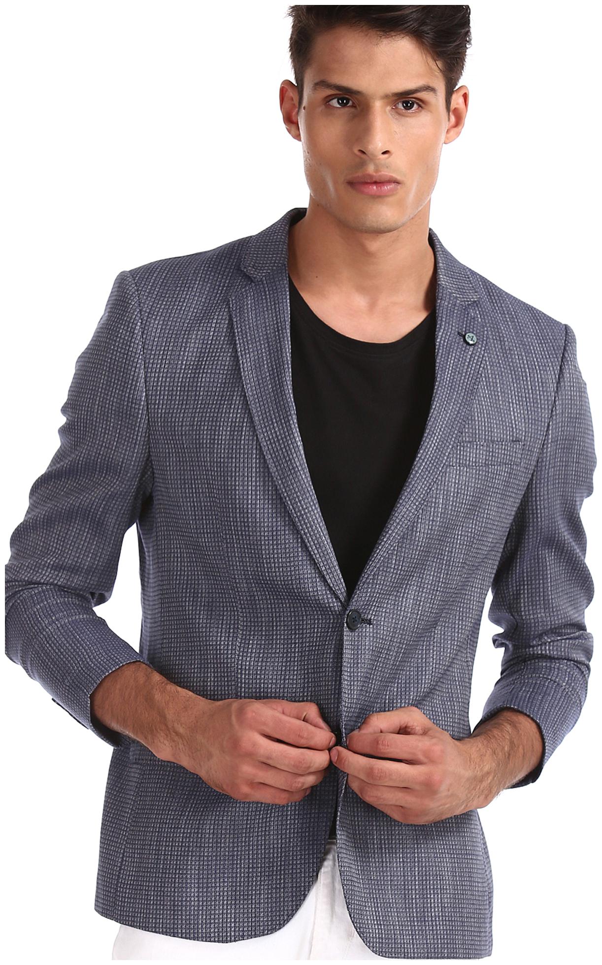 

Arrow Men Blue Solid Slim fit Single Breasted Blazer