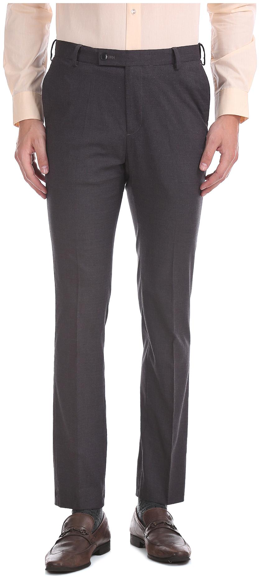 

Arrow Men Solid Tapered Fit Formal Trouser - Grey