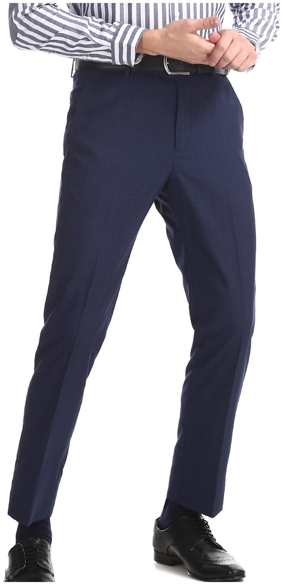 

Arrow Men Striped Tapered Fit Formal Trouser - Blue