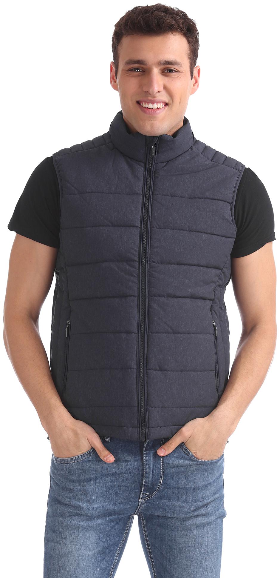 

Arrow Men Polyester Quilted Jacket Blue