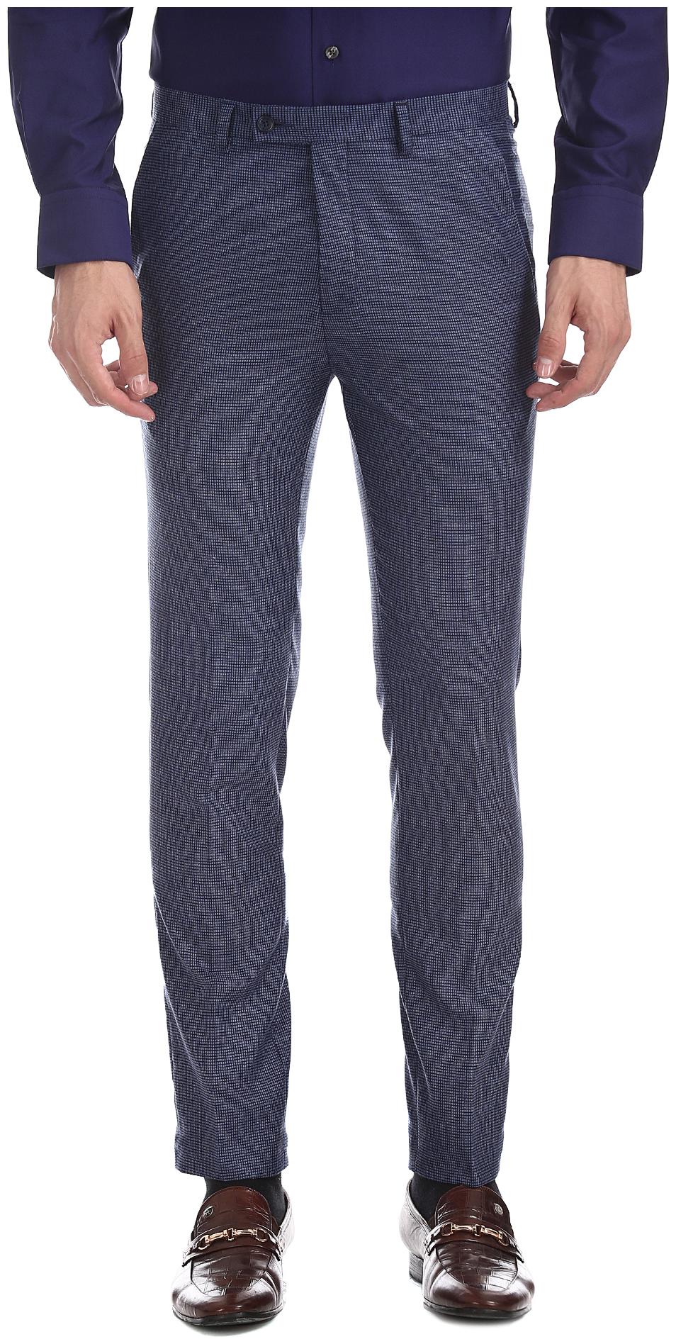 

Arrow Men Checked Skinny Fit Formal Trouser - Blue