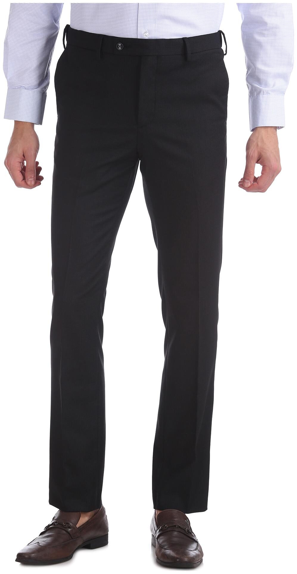 

Arrow Men Textured Tapered Fit Formal Trouser - Black