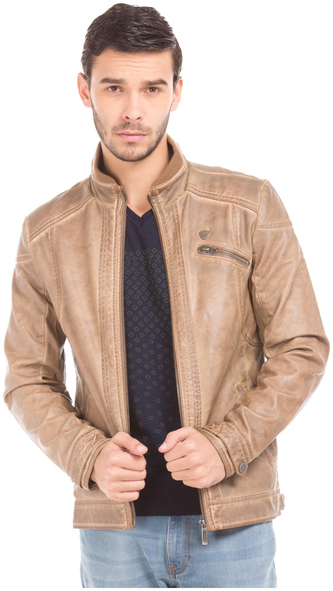 

Arrow Men PU Biker Jacket Brown
