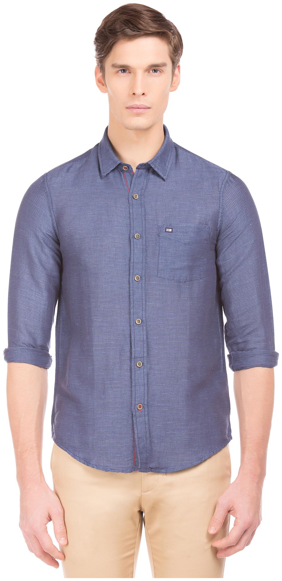 

Arrow Men Blue Vertical Stripes Slim Fit Casual Shirt