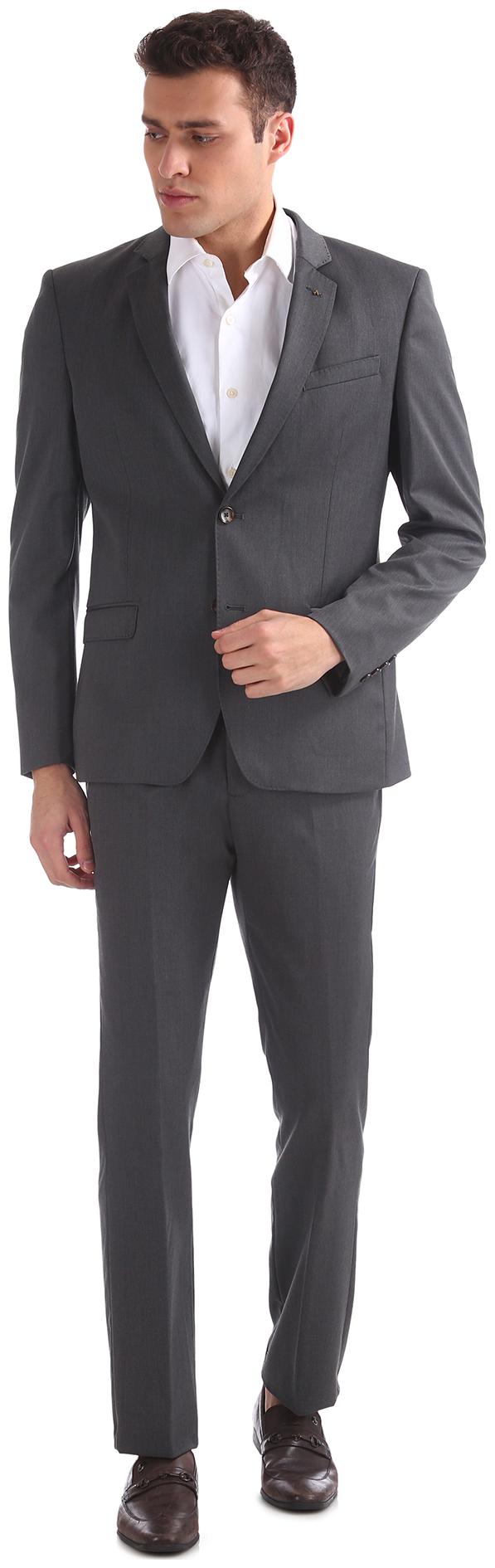 

Arrow Men Wool Single Breasted Suit Grey