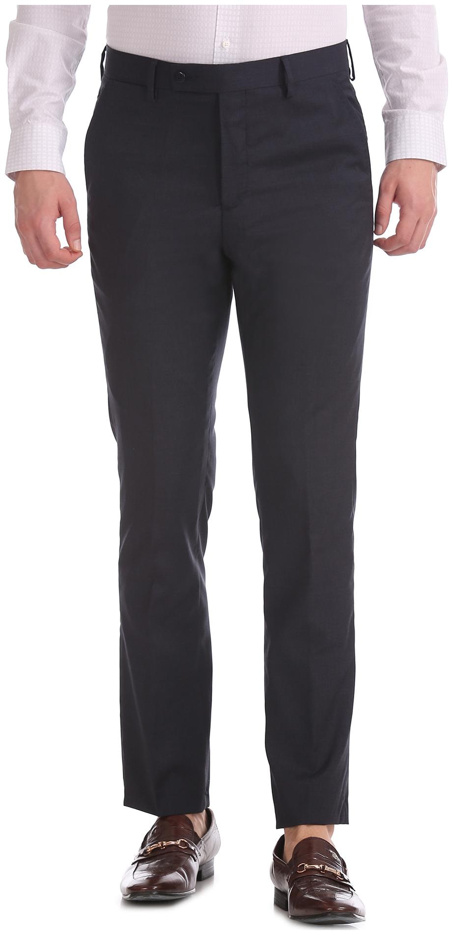 

Arrow Men Solid Tapered Fit Formal Trouser - Blue