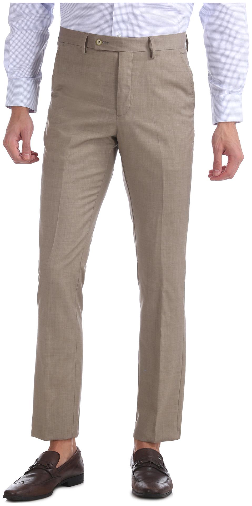 

Arrow Men Solid Tapered Fit Formal Trouser - Brown