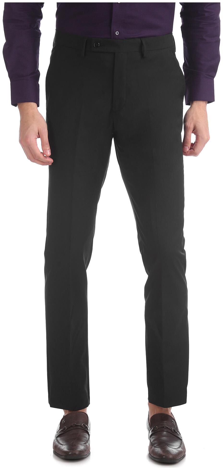 

Arrow Men Solid Tapered Fit Formal Trouser - Black
