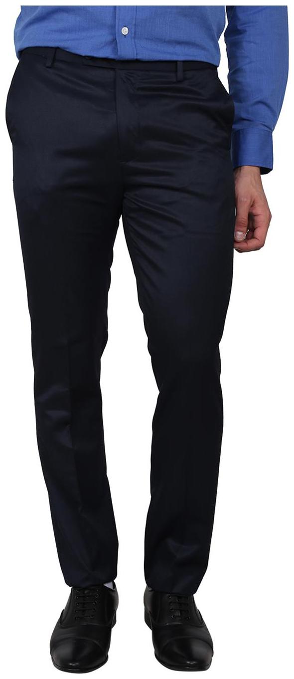 

Arrow Men Blue Solid Tapered fit Regular trousers