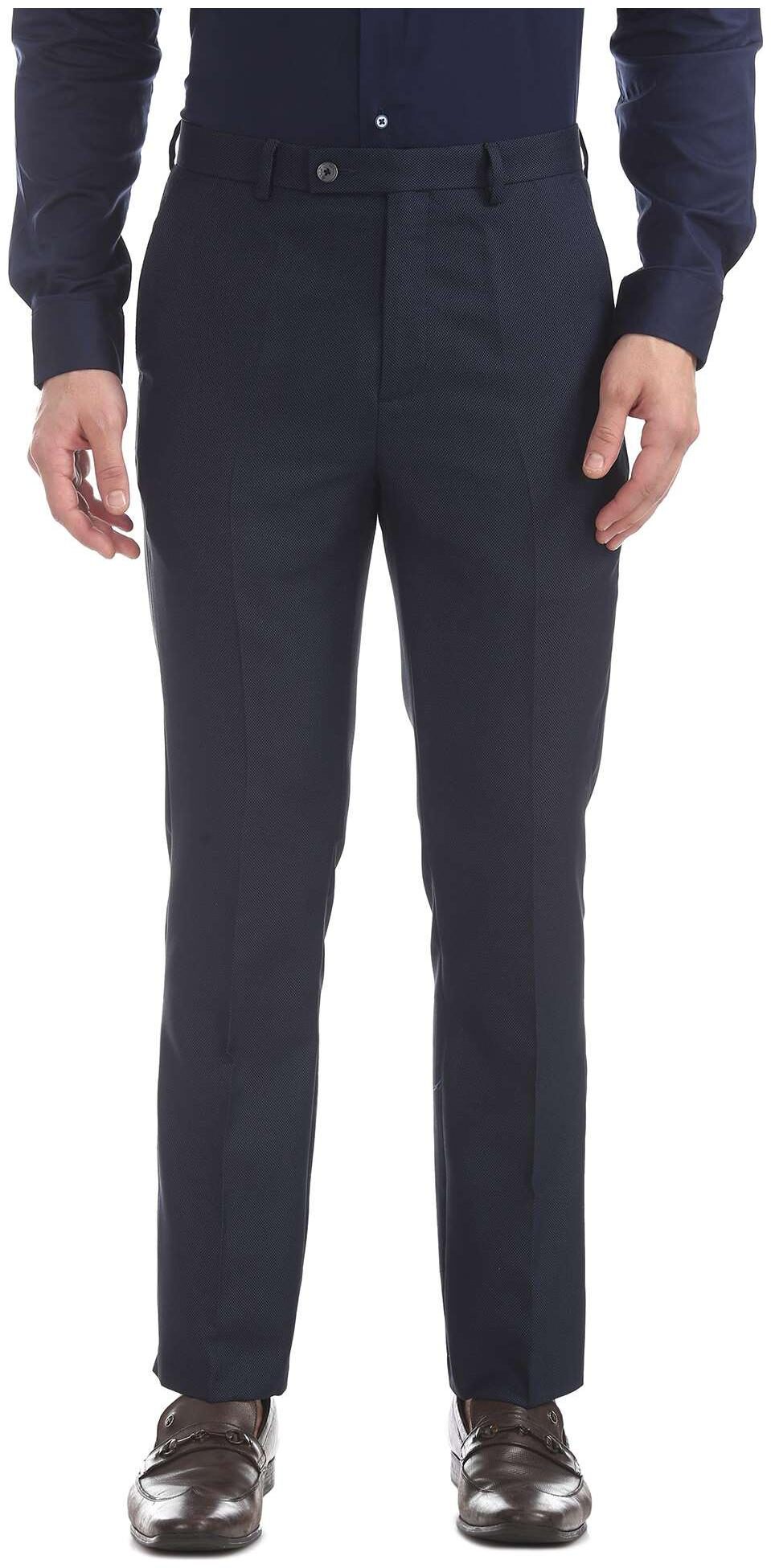 

Arrow Men Solid Tapered Fit Formal Trouser - Blue