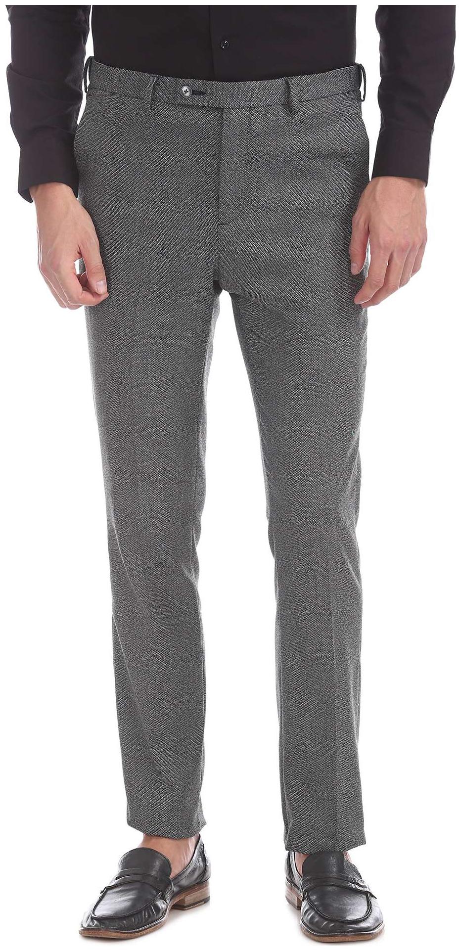 

Arrow Men Solid Tapered Fit Formal Trouser - Grey
