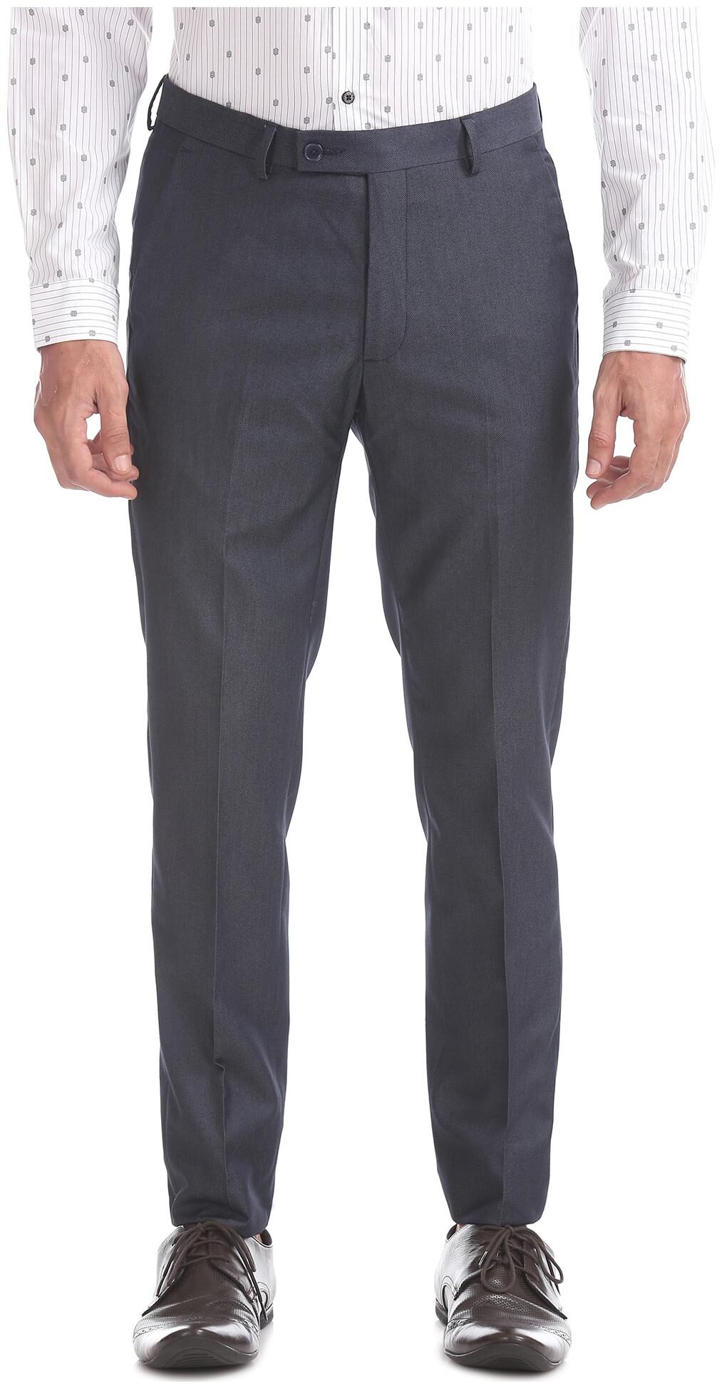 

Arrow Men Solid Slim Fit Formal Trouser - Blue