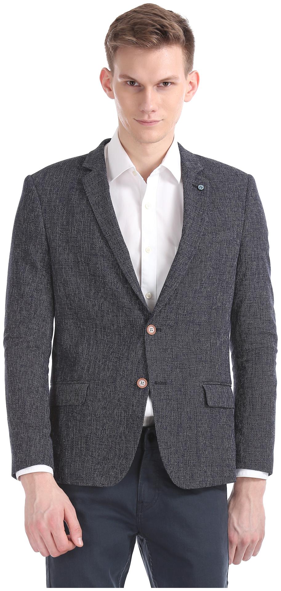 

Arrow Men Grey Solid Slim fit Single Breasted Blazer