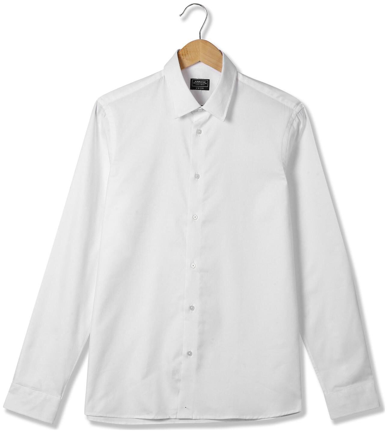 

Arrow Men White Solid Slim Fit Casual Shirt