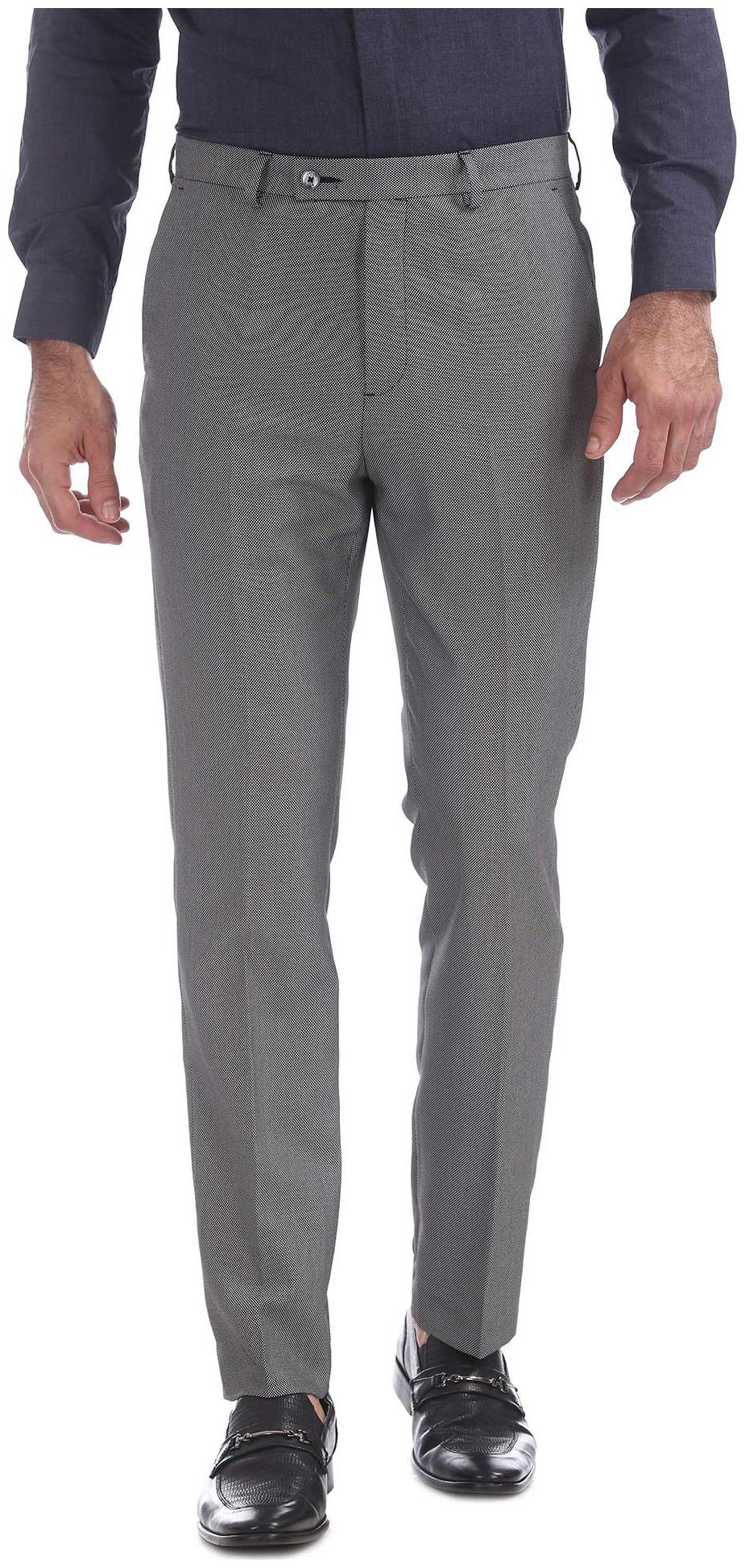 

Arrow Men Solid Tapered Fit Formal Trouser - Black